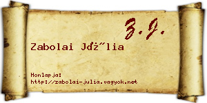 Zabolai Júlia névjegykártya
